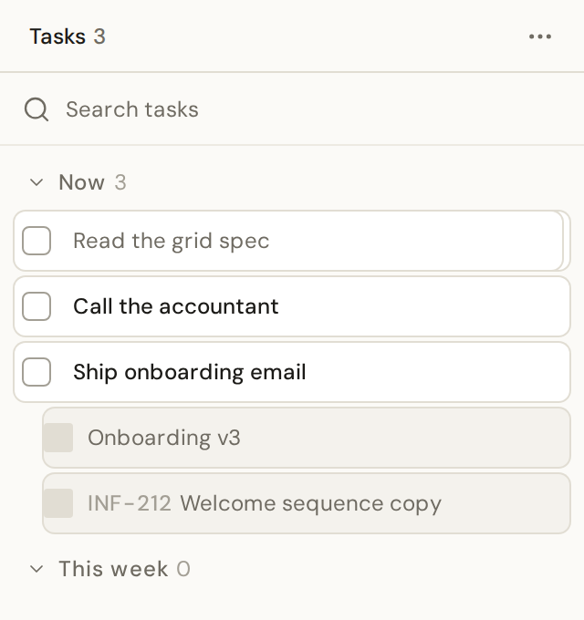 The list on a phone